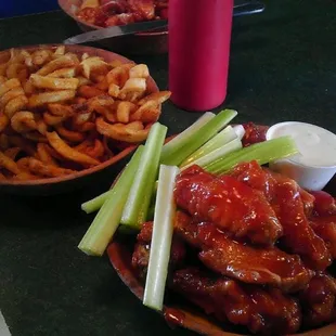 Wings and fries