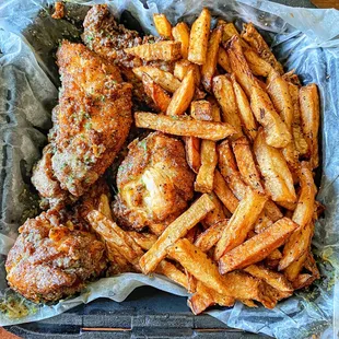 Lemon pepper ranch dirty box. The dirty box is where They toss the tenders and the fries in the seasoning of your choice