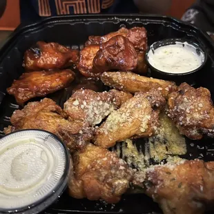 16 ct. Wings (Honey Bourbon BBQ and Garlic Parmesan)