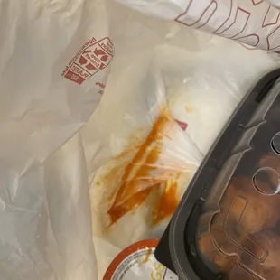 a bag of chicken wings