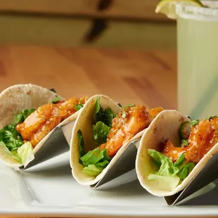 three tacos on a plate