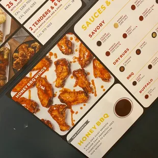 The menu near the cash wrap area