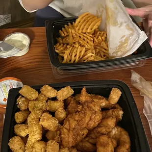 fried chicken and fries