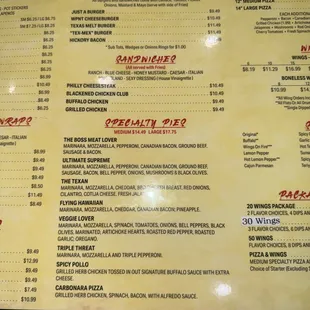 menu