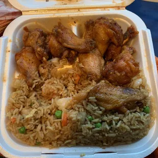 10pc Honey Hot Wings &amp; Shrimp Fried Rice