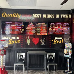 When you first walk in the menu wall