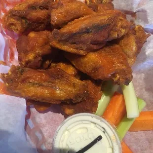 chicken wings and carrots