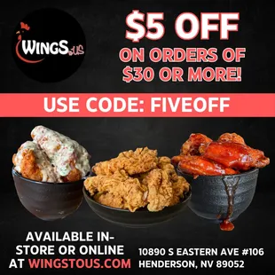 $5 OFF on orders of $30 or more!