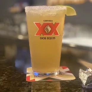 Ice cold Chelsea ( beer w/lime juice)  delicious!