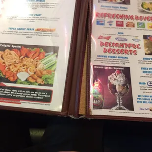 There are strings hanging from the menu.