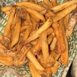 These fries weren't eatable with all the salt they had on them....