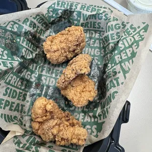 I ordered chicken tenders not over sized boneless wings...