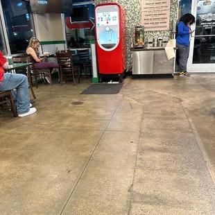 the inside of a fast food restaurant