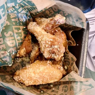 a basket full of fried food