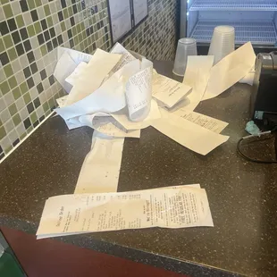All orders were on the floor, they didn't care, they pulled my order out and threw the rest in the trash.