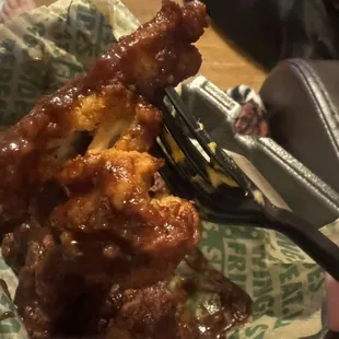 Very strange.... Never saw chicken string together like this.... Lab grown meat??