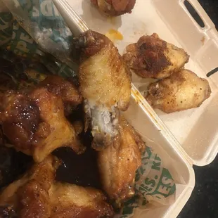 Half cooked chicken...look how white the chicken is Louisiana rub