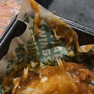 a close up of a tray of food