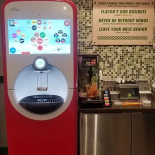 a vending machine in a restaurant