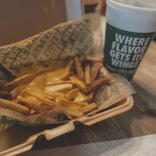 Suppose to be well done cheese fries, however tasted microwaved not crispy whatsoever