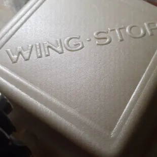 a close up of a white box