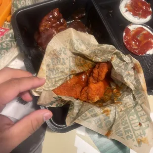 I asked for regular wings and they gave me boneless and we also asked for a combo of 24 pieces and they only gave us 20