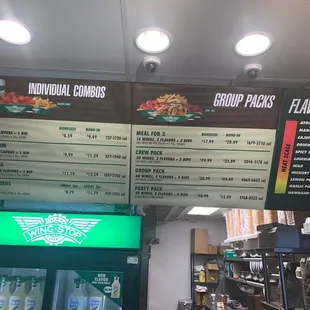 the menu of the restaurant