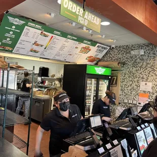 customers ordering orders at the counter