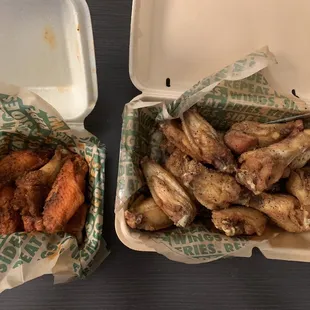 Lemon Pepper and Cajun bone-in wings. The best.