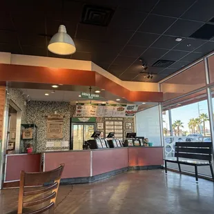 a view of the inside of a restaurant