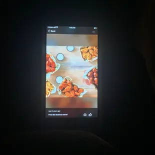 a picture of food on a tablet screen