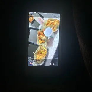 a picture of food on a tablet screen