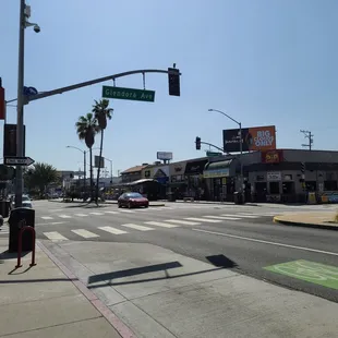 a view of a busy intersection
