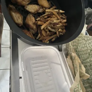 My air fryer cooking wingstop food
