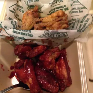 Lemon pepper and bbq wings these are fantastic