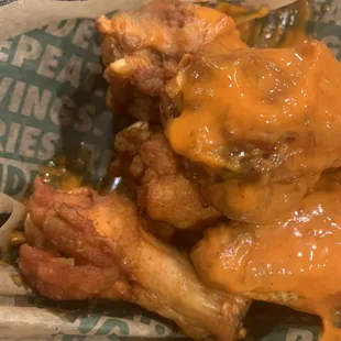 Unsauced and cold wings.