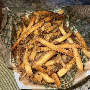 Fries with immense amount of seasoning