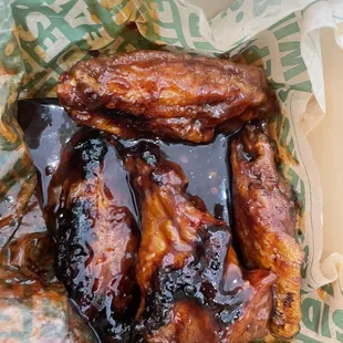 Burnt spicy Korean wings
