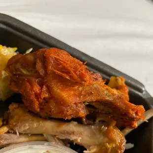 a tray of food on a table