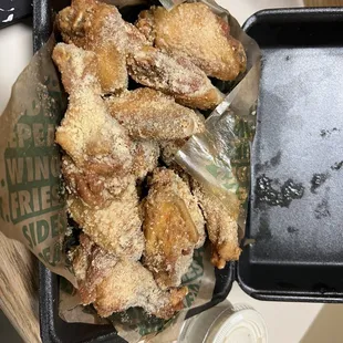 15 piece garlic Parmesan extra well done and blue cheese