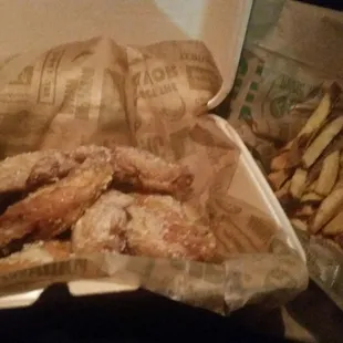 garlic parmesian wings and fries the 1st time I visted during grand opening!