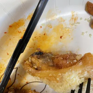 a half eaten piece of food on a plate