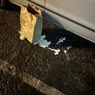 the bag and the ranch spilled