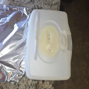 Got baby wipes after eating..