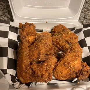 a basket of fried chicken