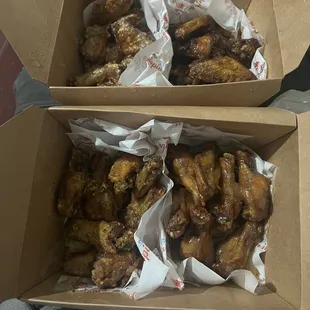 two boxes of chicken wings