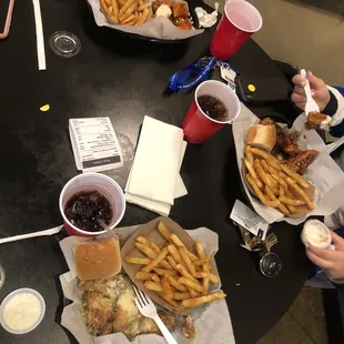 a table full of food