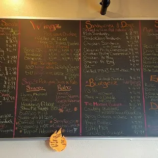 Current menu and flavors