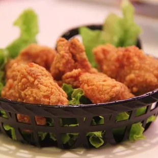 a basket of fried chicken