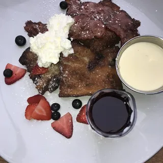 Deep-Fried Cranberry Almond Bread Pudding French Toast